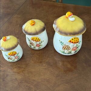 Vintage Merry Mushroom Canister Set